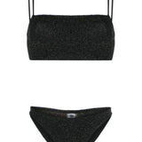 Hunza G Gigi Lurex Bikini in Black/Gold