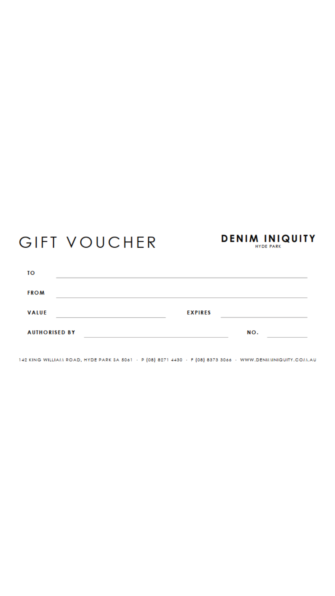 Denim Iniquity Gift Card