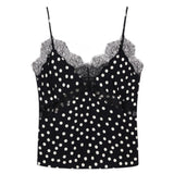 Anine Bing Amelie Camisole in Black and White Double Dot Jacquard