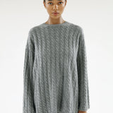 Almada Noa Cable Knit Sweat in Grey