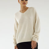 Almada Label Zaya V-Neck Sweater in Buttercream