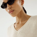 Almada Label Zaya V-Neck Sweater in Buttercream