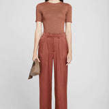 AB Carrie Pant - Terracotta Silk