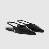 Anine Bing Elena Slingback Flats in Black