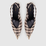 AB Nina Heels W Metal Toe - Apricot Tweed