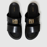 Anine Bing Parker Slides Monogram in High Shine Black