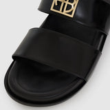 Anine Bing Parker Slides Monogram in High Shine Black