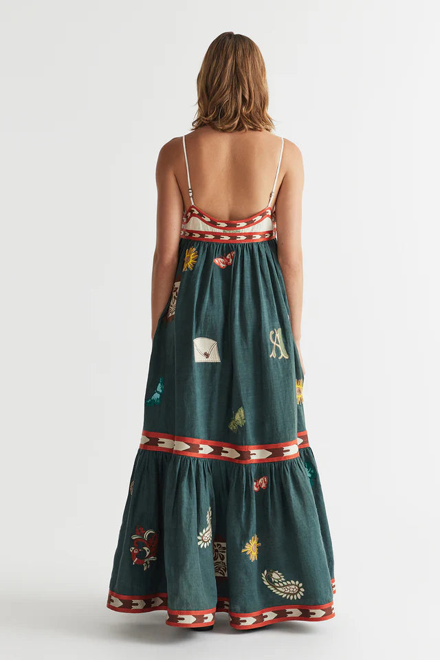 Antipodean Quincy Sun Dress - Peacock