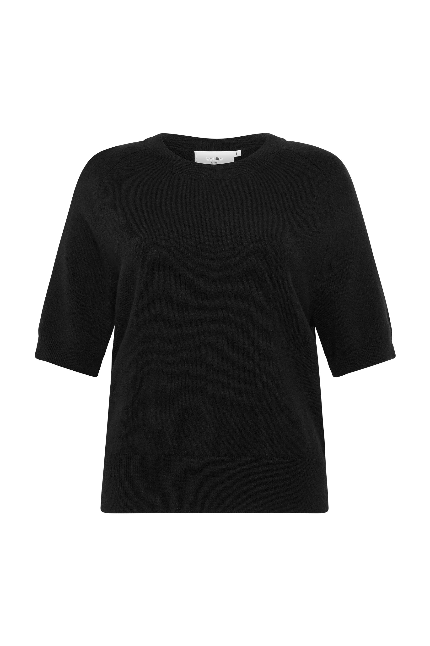Wool Cashmere T.Shirt Knit | Black