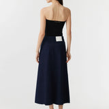 Bassike Longerline Denim Skirt - Indigo