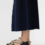 Bassike Longerline Denim Skirt - Indigo