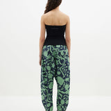 Bassike Printed Voluminous Pant - Ink/Aspen Green