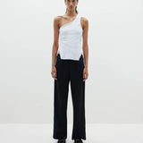 Bassike Twill Pinstitch Detail Pant in Black
