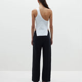 Bassike Twill Pinstitch Detail Pant in Black