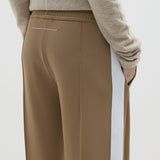 Bassike Twill Stripe Detail Pant in Tan and White