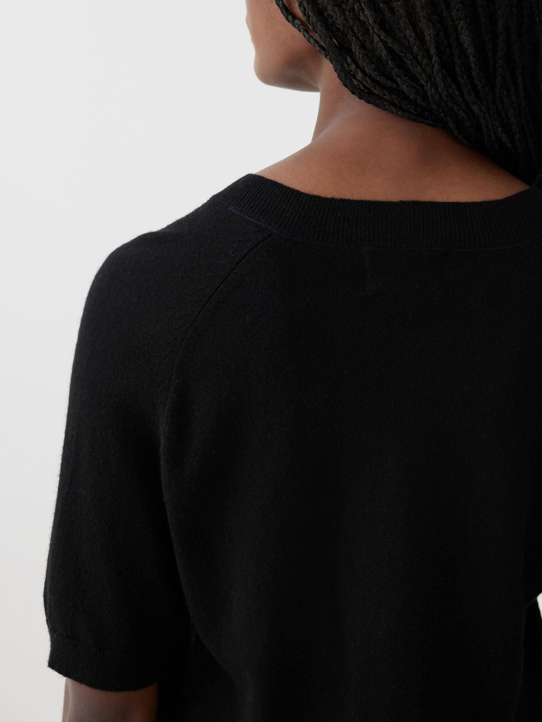 Wool Cashmere T.Shirt Knit | Black