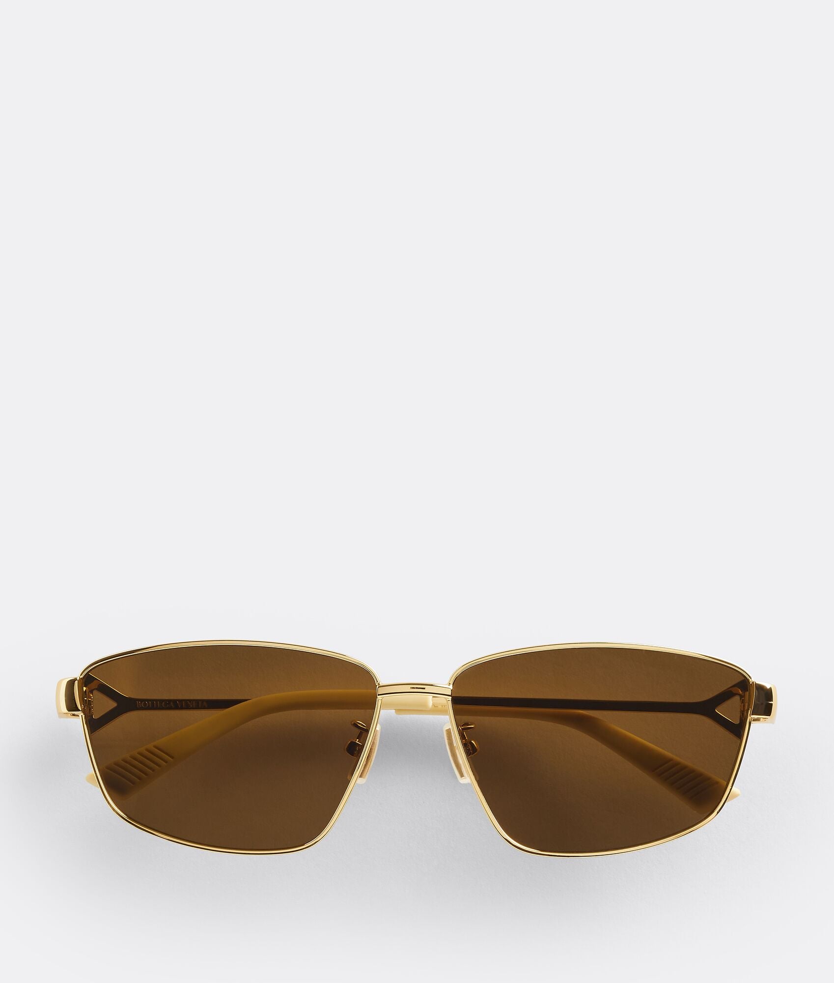 Bottega Veneta Turn Square Sunglasses - Gold/Brown