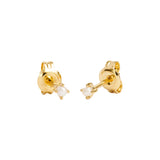By Charlotte Moonlight Pearl Stud Earrings in 18K Gold Vermeil