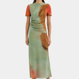 Sir Calle Midi Skirt in Acquerello Print