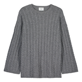 Almada Noa Cable Knit Sweat in Grey
