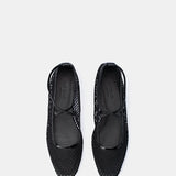 DOF Isabella Ballet Flat - Black Cotton Net