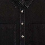 Anine Bing Dante Shirt in Iron Black Denim