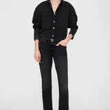 Anine Bing Dante Shirt in Iron Black Denim