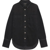 Anine Bing Dante Shirt in Iron Black Denim