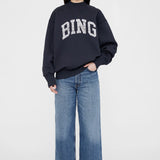 Anine Bing Bradie Sweatshirt Bing in Navy