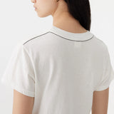 Bassike Raw Edge Baby T-Shirt in White