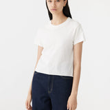 Bassike Raw Edge Baby T-Shirt in White