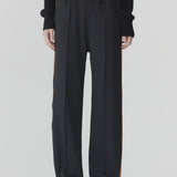 Bassike Twill Stripe Detail Pant in Black and Argan Stripe.
