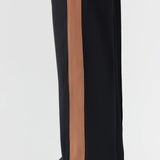 Bassike Twill Stripe Detail Pant in Black and Argan Stripe.