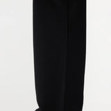 Bassike Wide Leg Athletic Cotton Pant in Black