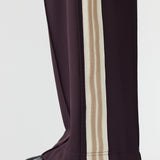 Bassike Wide Leg Athletic Tape Pant in Dark Plum