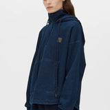 Camilla and Marc Gravitas Zip Up Denim Yarn Hoodie in Ink