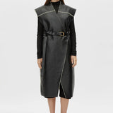 Camilla and Marc Oswald Reverse Shearling Long Vest in Black