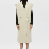 Camilla and Marc Oswald Reverse Shearling Long Vest in Black