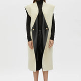 Camilla and Marc Oswald Reverse Shearling Long Vest in Black