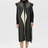 Camilla and Marc Oswald Reverse Shearling Long Vest in Black