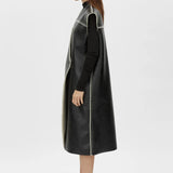 Camilla and Marc Oswald Reverse Shearling Long Vest in Black