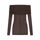 Camilla and Marc Siphon Off Shoulder Top in Chocolate