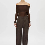Camilla and Marc Siphon Off Shoulder Top in Chocolate