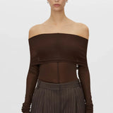 Camilla and Marc Siphon Off Shoulder Top in Chocolate