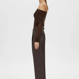 Camilla and Marc Siphon Off Shoulder Top in Chocolate