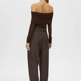 Camilla and Marc Siphon Off Shoulder Top in Chocolate