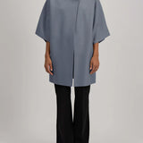 Harris Wharf Kimono Mantle Pressed Wool Jacket in Mineral Grey