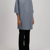 Harris Wharf Kimono Mantle Pressed Wool Jacket in Mineral Grey