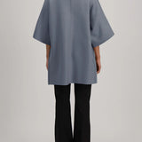 Harris Wharf Kimono Mantle Pressed Wool Jacket in Mineral Grey