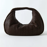 St Agni Lattice Weave Bon Bon Bag in Coffee